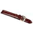 Crocodile Grain Watchband 18mm Leather Long Wrist Strap