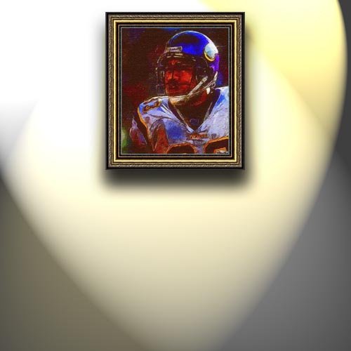 Completely Handpainted American Football Sport Painting, Custom Order FL5153, Oil on Canvas, with Option to Paint Jerry, Brett & Co. from Any Other Favorite Photograph or Picture, Unframed, Size 26'' x 31