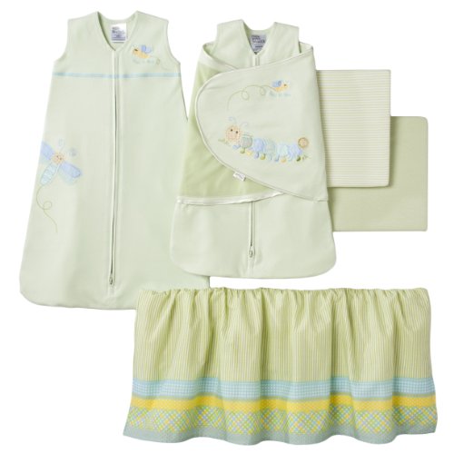 HALO SleepSack 5-Piece Bumper-Free Crib Set, Caterpillar