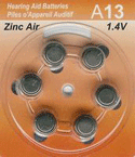 60 x A13 Lithium Coin Cell Hearing Aid Batteries (10 cards of 6)