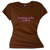 Flirty Diva Tees Womans SoftStyle T Shirt Dieting is for Loosers Brown Pink Pearl Size Large Fits 36 Inch Bust 41vvjHJ CZL. SL160 Flirty Diva Tees Womans SoftStyle T Shirt Dieting is for Loosers Brown Pink Pearl Size Large Fits 36 Inch Bust
