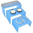 Set of 3 Jewelry Display Risers Frosted Blue Acrylic