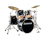 Ludwig Accent 5-Piece Custom Power Drum Set, Satin Black