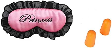 HONETECH(TM) Princess Sleep Mask 100% Silk + Ear Plugs- Blocks Out Light & Comfortable & Adjustable & Lightweight & Hypoallergenic & Washable & Soft & Breathable - Best Eye Mask for Sensitive Skin & Helps Men Women & Kids Sleep Better - Great for Side Sleepers & Travelling & Sleeping in Less-than Dark Rooms - Can Reduce Insomnia and Other Sleep Disorders - Girl Women Wife Great Gifts Pink & Black
