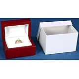 BestDouble Ring Gift Box Rosewood Stained Jewelry Display Double Ring Gift Box Rosewood Stained Jewelry Display