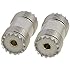 uxcell 2 Pcs S0-239 UHF Double Female Coax Adapter Connector Plug