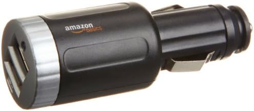 AmazonBasics 2-Port USB Car Charger with 2.1 Amp Total Output (Black)