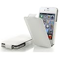 StilGut SlimCase exklusive Tasche f�r Apple iPhone 4/ 4s Smartphone aufklappbar in wei�