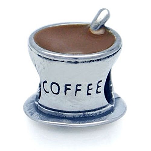 BEST SELLING Multiple Styles You Choose Sterling Charms Beads Pendents Beads On Sale Gifts (Fits Pandora, Troll, Baigi, Chamilia, Zable, & Similar Bracelets Necklaces) (Coffee Cafe)