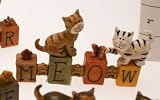 Cat Ceramic Words Ornament - Reads MEOW