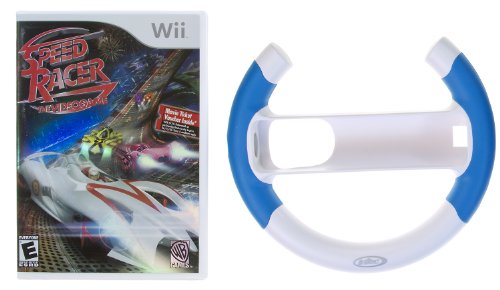 Speed Racer + Racing Wheel Attchment Bundle for Nintendo Wii (Controller NOT INCLUDED)