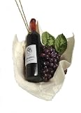 Tuscan Winery Wine Bottle in a Basket with Grapes Christmas Ornament