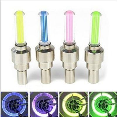 Bicycle Wheel Spoke Tire Wire Tyre Valve LED Light For Car Motorcycle Bike 2 x red-green-blue-yellow light