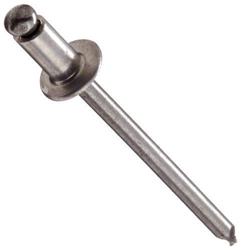 Aluminum Open End Rivet /w Steel 1/8 Diameter , .650 Length, Drill # 30, Grip .376-.500 (Pack of 100)