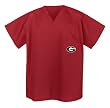 UGA Logo University of Georgia Bulldogs Dawgs Logo Scrub Top Shirt -Size MED- Official NCAA College Logo Apparel UNIQUE CHRISTMAS GIFT Ideas for HIM HER Man Men Woman Women Fans Ladies Students Nurses Medical Uniforms SALE