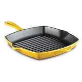Le Creuset Enameled Cast-Iron 10-1/4-Inch Square Skillet Grill, Dijon