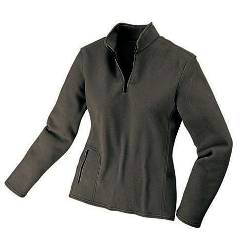TAIGA Women's Polartec Microfleece Long-sleeved Zip Sports Shirt, Black, MADE IN CANADA