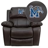 Flash Furniture Memphis Tigers Embroidered Brown Leather Rocker Recliner