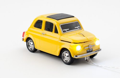 Pawas Fiat 500 Klick-Carmouse mit Kabel gelb