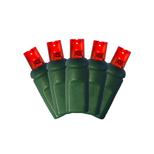 Red LED 5MM Mini Christmas Lights, Professional Grade, Set of 50 Bulbs.