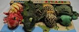 Plush Reptiles Glove Puppets (Set of 4) Gecko, Iguana, Lizzard, Turtle