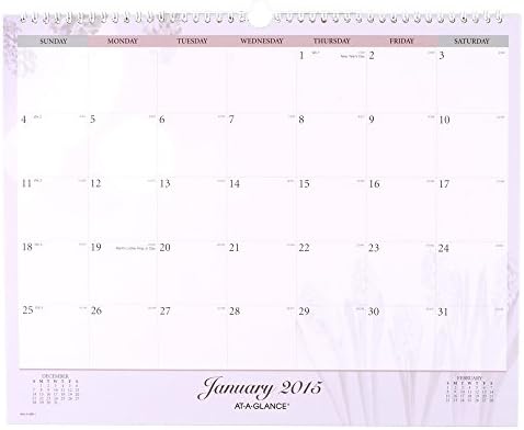 AT-A-GLANCE Monthly Wall Calendar 2015, Nature, Wirebound, 14 7/8" X 11 7/8" Inch Page Size (998-1)