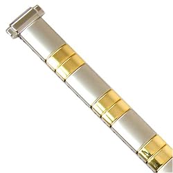 Watch Band Expansion Stretch Metal Two Tone Ladies size fits 7mm to 9mm