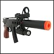 Spring Tactical Skorpion Machine Pistol FPS-250 Silencer, Flashlight, Red Dot Sight, Folding Stock Airsoft Gun