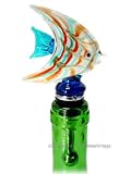 Hand Blown Art Glass Fish Wine Bottle Stopper