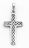14k White Gold Filigree Cross Pendant
