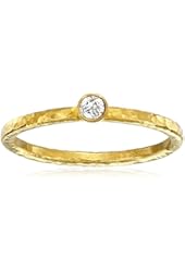 GURHAN Skittle White Diamond High Karat Gold Stacking Ring, Size 6.5