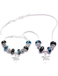 Dragonfly Charm Bracelet and Necklace Gift Set Girls Pandora Style