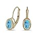 14k Yellow Gold Oval Blue Topaz Bezel Lever-back title=
