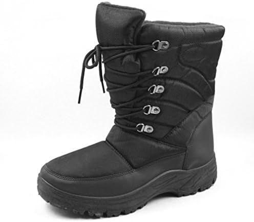 7702 Black Mens Snow Boots 13