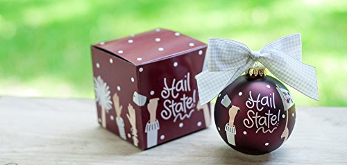 Coton Colors Mississippi State Ornament. Go Team, Go! Kick Off the Season with the Cheer-raising Mississippi State University Crowd Cheer Ornament! Designed with Fan-tastic “Hail State!” Writing and Cheering Fan-atics, It’s a High-scoring Way to Celebrate Gameday, Holiday or Everyday. All Collegiate Ornaments Come Boxed and Tied with a Coordinating Ribbon Making Them the Perfect Gift for Anyone.