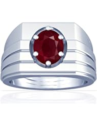 14K White Gold Oval Cut Ruby Solitaire Ring