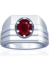18K White Gold Oval Cut Ruby Solitaire Ring