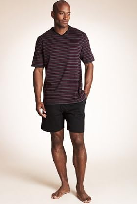 Pure Cotton Striped Jersey Pyjama Shorts