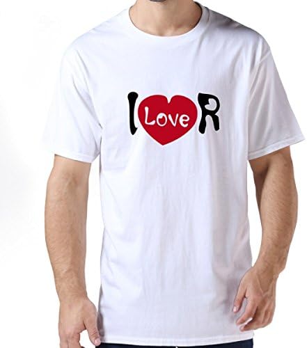 I Heart R Txt Red Heart White Mens Short-Sleeve Tshirts S