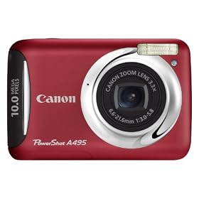 Canon - PowerShot A495 - Appareil photo num�rique - 10 Mpix - Rouge