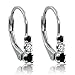 Read Three-Stone Black and White Diamond Leverback Earrings in Sterling Silver 1/4cttw Details Three-Stone Black and White Diamond Leverback Earrings in Sterling Silver 1/4cttw