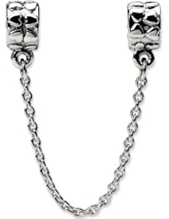 Reflection Beads Silver Security Chain with Heart Bead