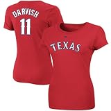 MLB Majestic Texas Rangers Yu Darvish #11 Ladies Player T-Shirt - Red