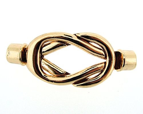 Beads Direct USA End Cap / Magnetic Clasp Celtic Knot Twist (1 Set) Rose Gold Color Hole Size 5mm