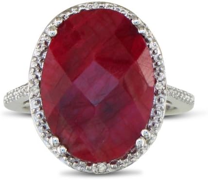 11ct Ruby Rough Cut Diamond Ring Set in Sterling Silver
