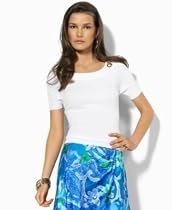 Lauren by Ralph Lauren Monestine Short-Sleeve Sweater with Toggle
