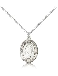 .925 Sterling Silver Saint St. John Baptist de La Salle Penda 3/4 x 1/2 Inches Educators/Teachers-8262- Comes with a .925 Sterling Silver Lite Curb Chain Neckace And a Black velvet Box