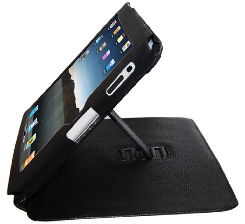 Ipad Black Premium Butter Soft Leather-like Case Magnetized Closure with 4 position Built in Stand Intro Price .99