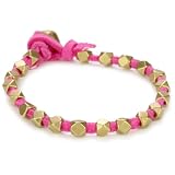 Vanessa Mooney Brass Nugget On Pink Faux Suede