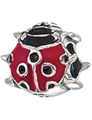 Zable(tm) Sterling Silver Enam Ladybug Bead / Charm